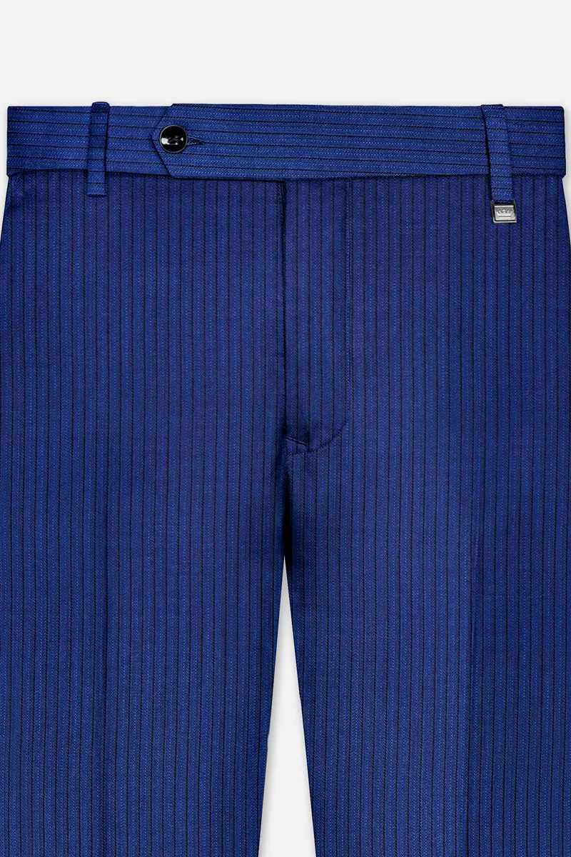Bunting Blue Striped Wool Blend Pant 4