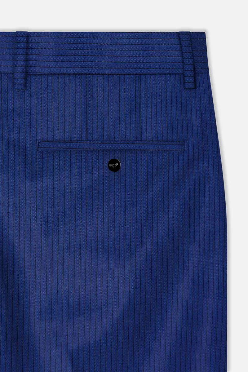 Bunting Blue Striped Wool Blend Pant 6