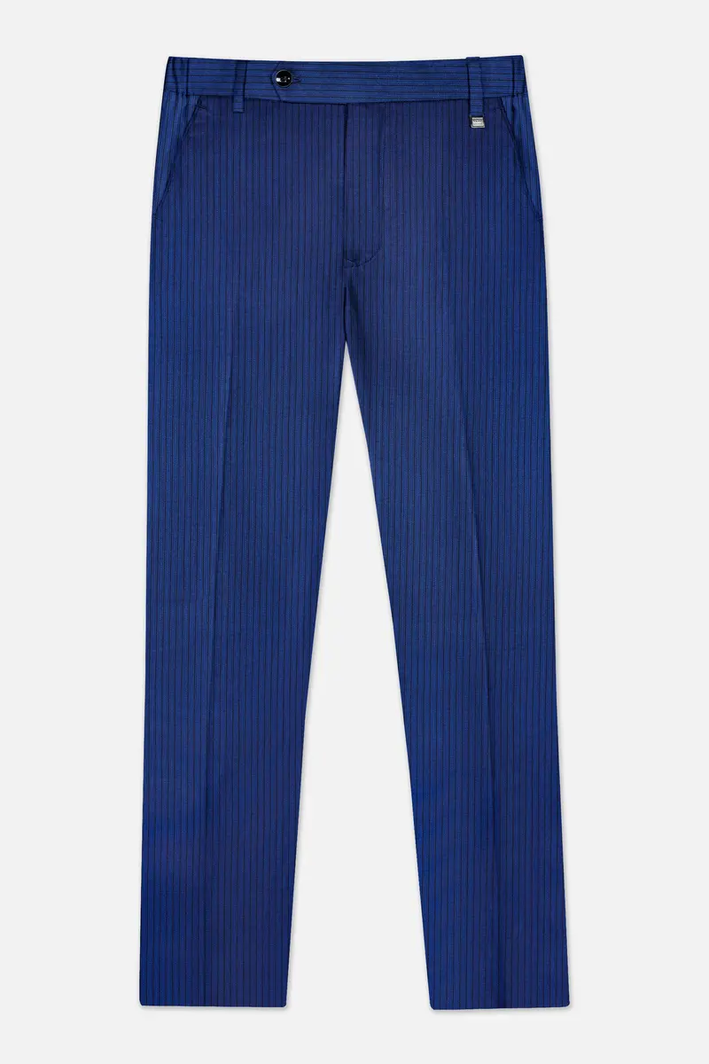 Bunting Blue Striped Wool Blend Pant 7