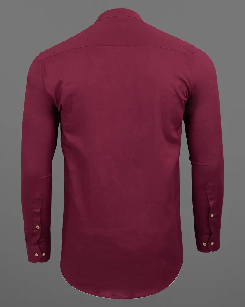 Burgundy Luxurious Linen Kurta Shirt 7