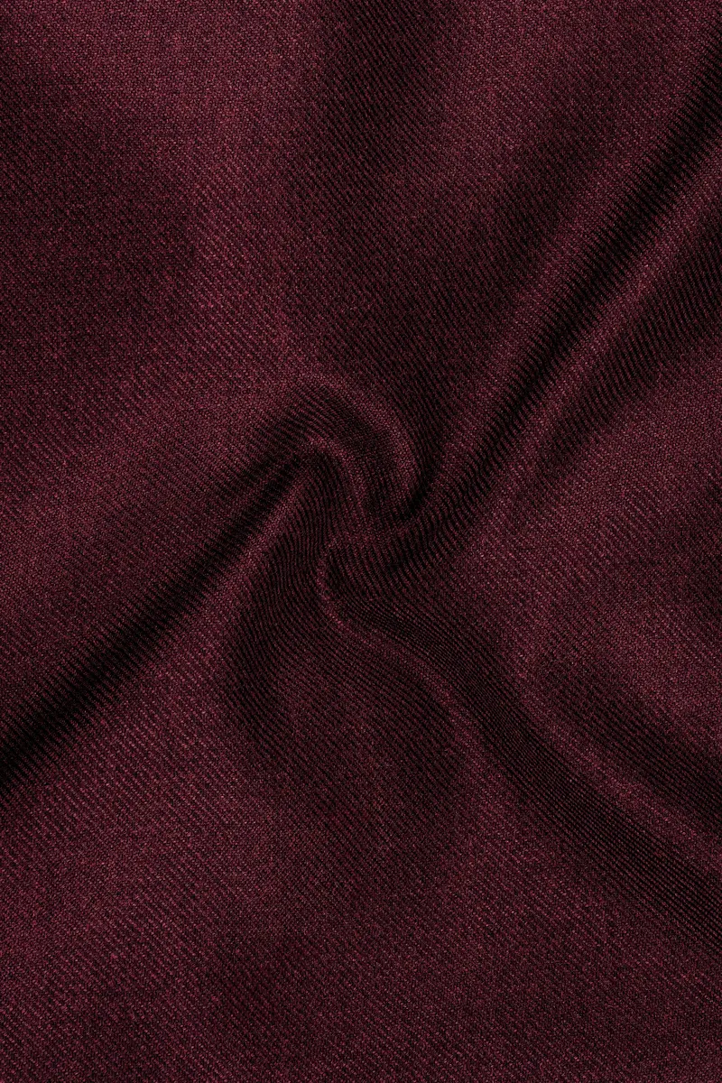 Burgvoro-Crated Maroon Textured Tweed Waistcoat 3
