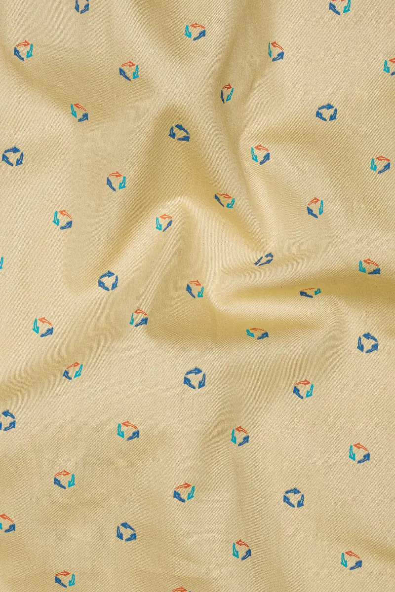 Burly Brown Printed Royal Oxford Button Down Shirt 2