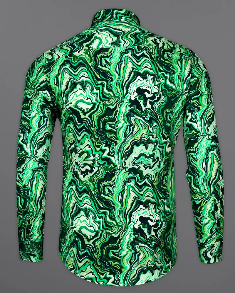 Burnham Green With Seafoam Green Multicolour Printed Super Soft Premium Cotton Shirt 6