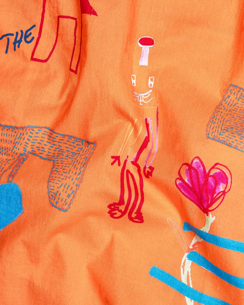 Burning Orange Quirky Printed Premium Cotton Shirt 3