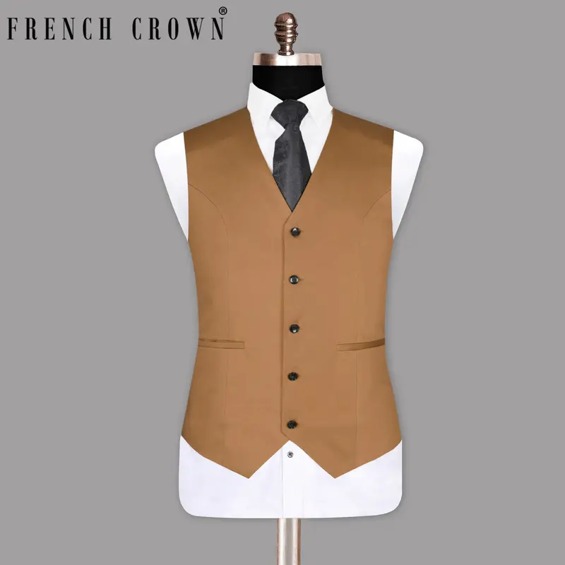 Burnished Amber Premium Cotton Waistcoat 1