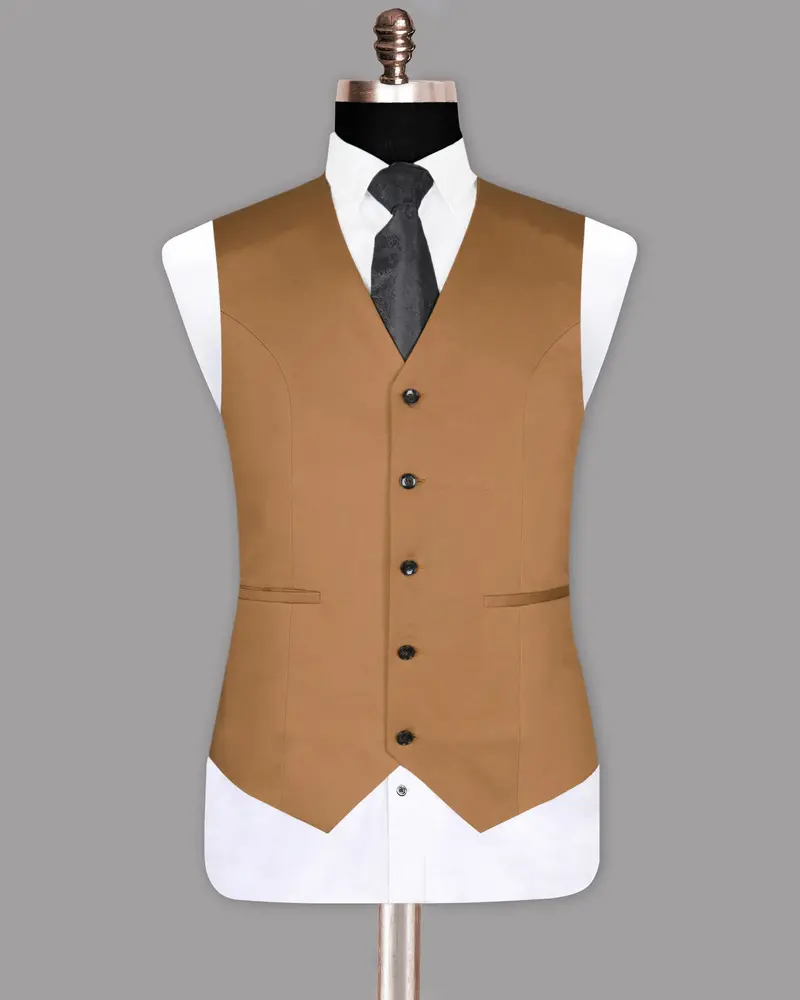 Burnished Amber Premium Cotton Waistcoat 2