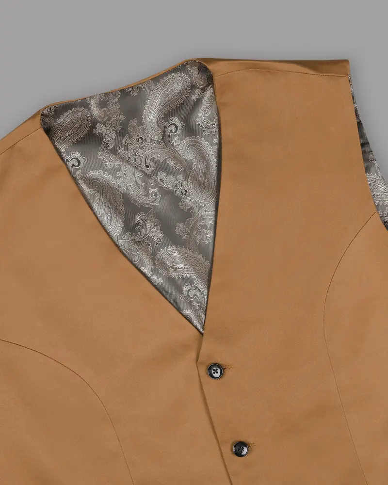 Burnished Amber Premium Cotton Waistcoat 4