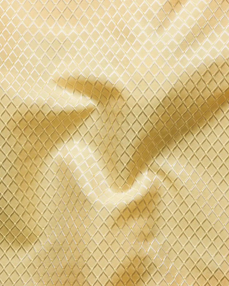 Butter Yellow Jacquard Textured Designer Nehru Jacket 3