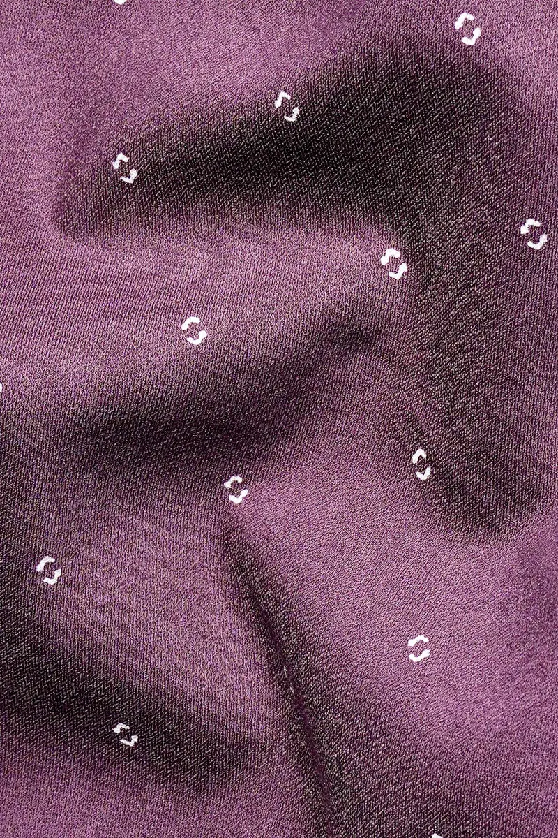 Byzantium Purple Printed Stretchable Herringbone Shirt 2