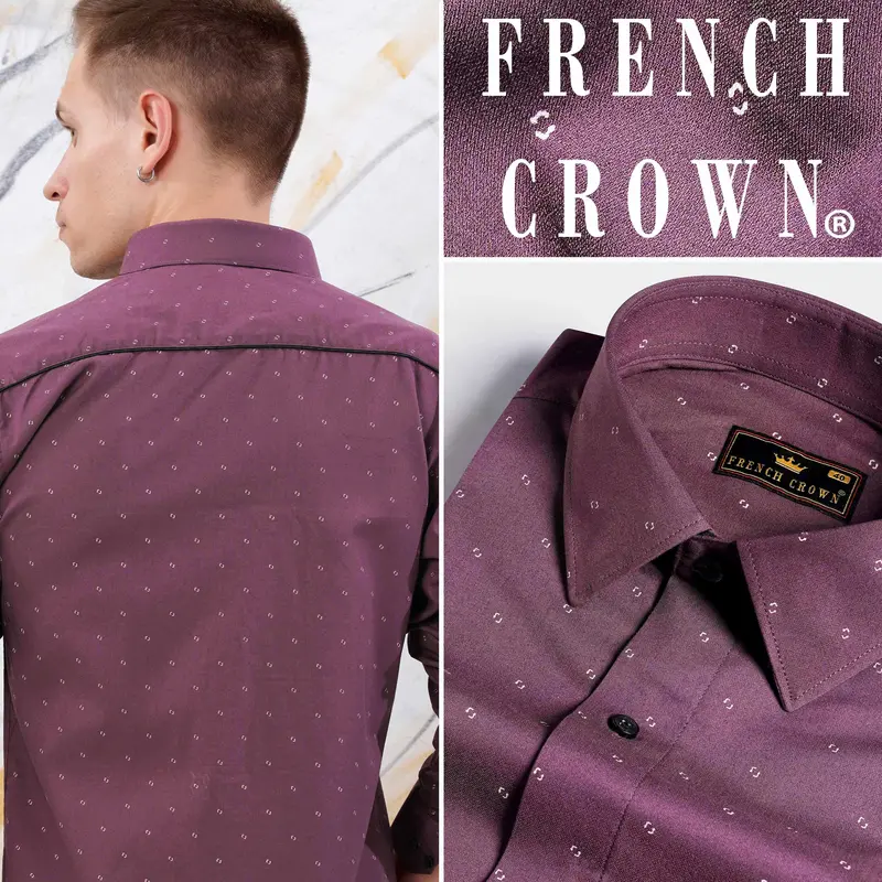 Byzantium Purple Printed Stretchable Herringbone Shirt 7