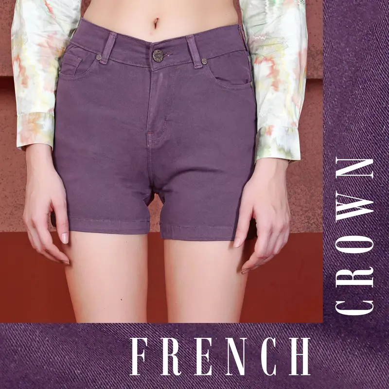 Byzantium Purple Women Denim Shorts 1