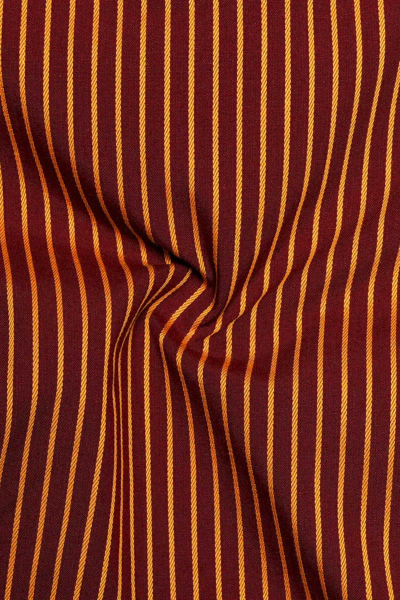 Cabaret Pink With Crater Maroon Multicolour Striped Premium Cotton Designer Shirt 5