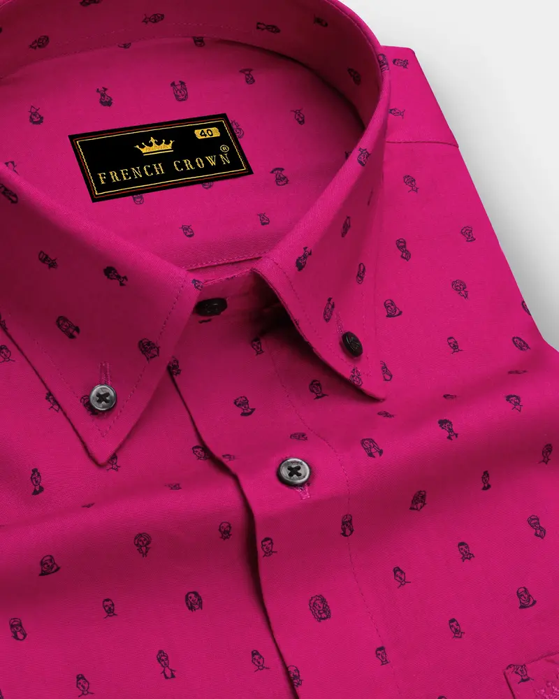 Cabaret Red People Printed Royal Oxford Shirt 1