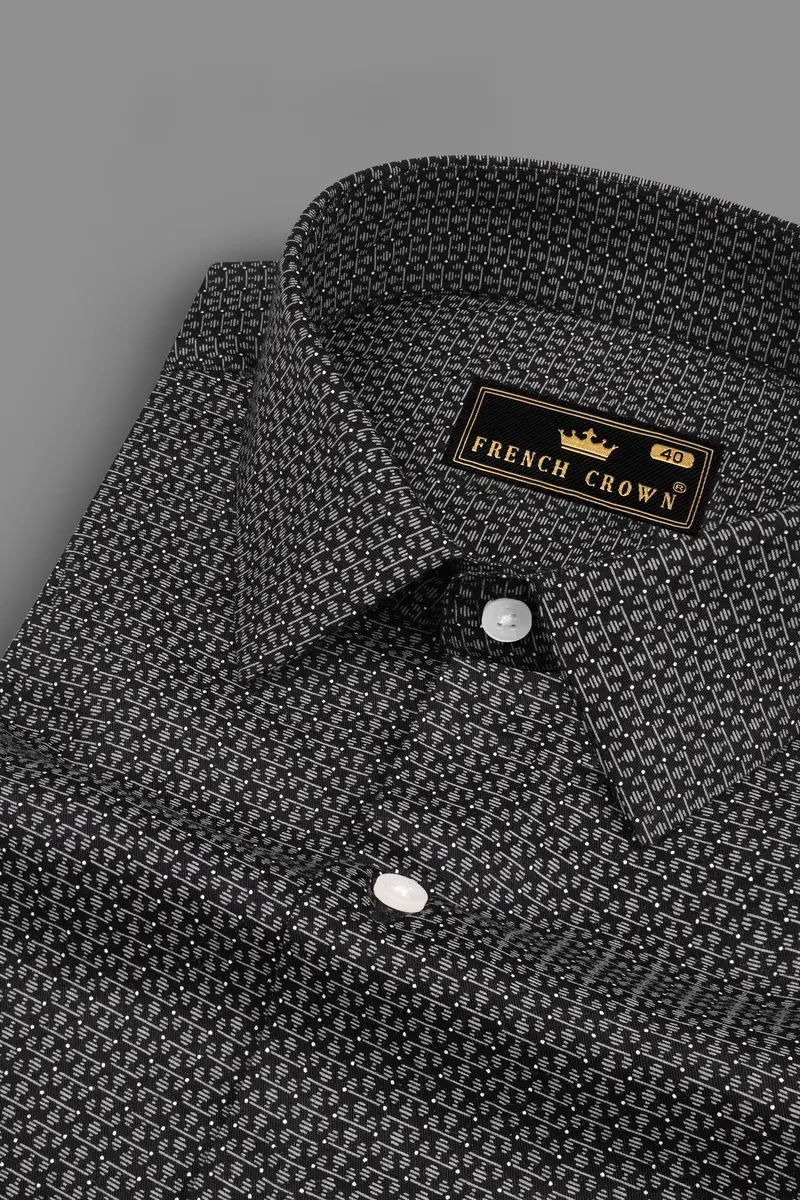 Cabin Black Printed Giza Cotton Shirt 1