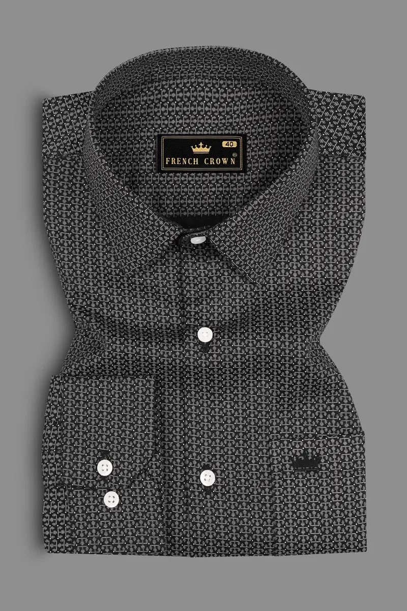Cabin Black Printed Giza Cotton Shirt 3