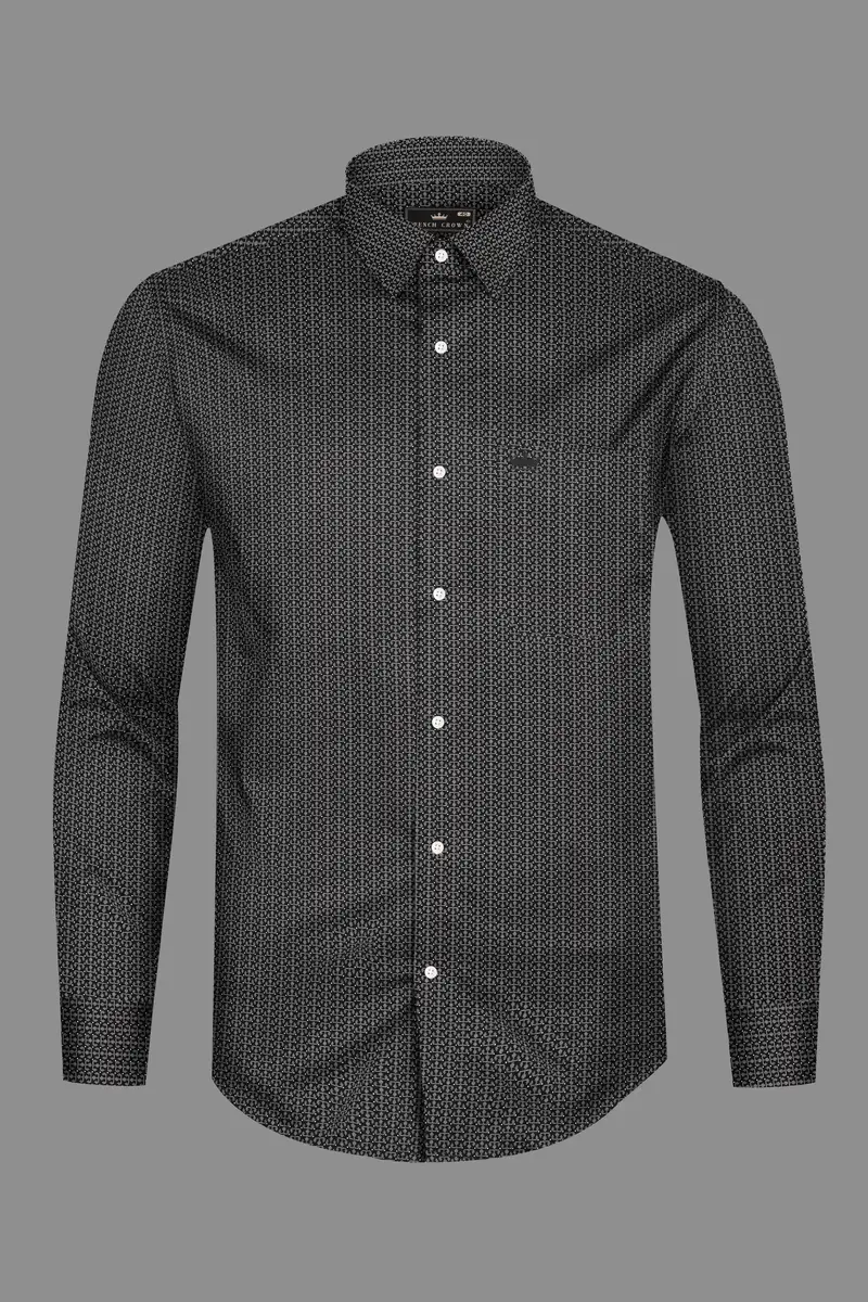 Cabin Black Printed Giza Cotton Shirt 4