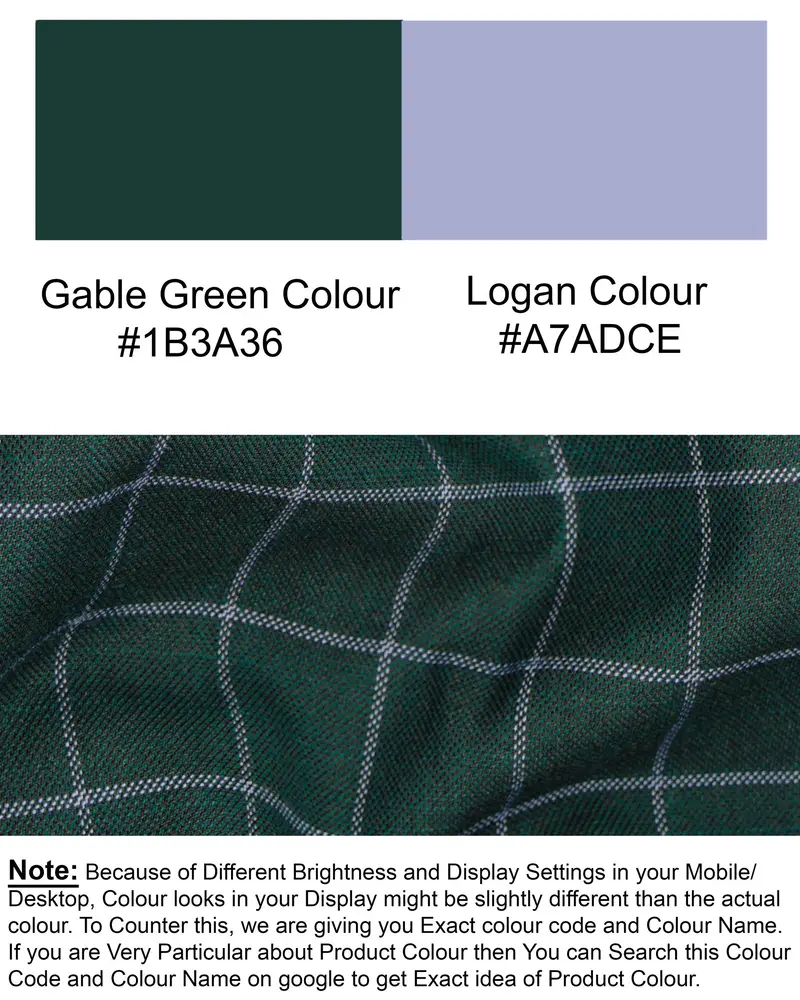 Cable Green Windowpane Wool Rich Waistcoat 7