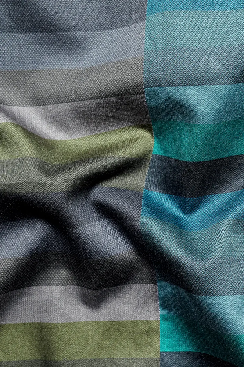 Cactus Green And Genoa Blue Striped Subtle Sheen Super Soft Premium Cotton Designer Shirt 3