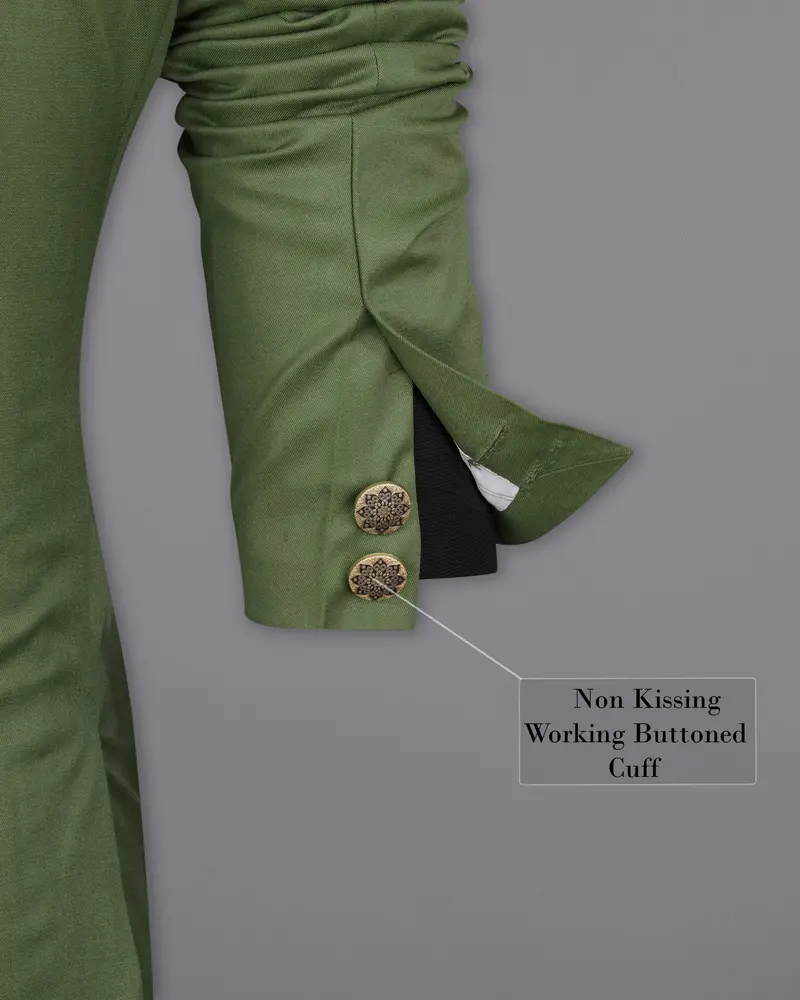 Cactus Green Cross Placket Bandhgala Blazer 10