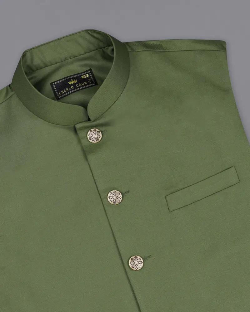 Cactus Green Textured Bandhgala Nehru Jacket 4
