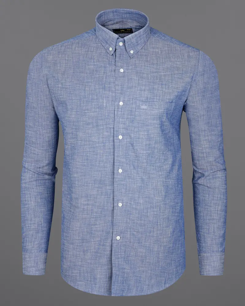Cadet Blue Luxurious Linen Shirt 5