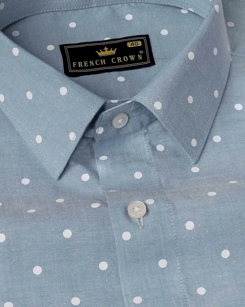 Cadet Gray Polka Dots Royal Oxford Shirt 1