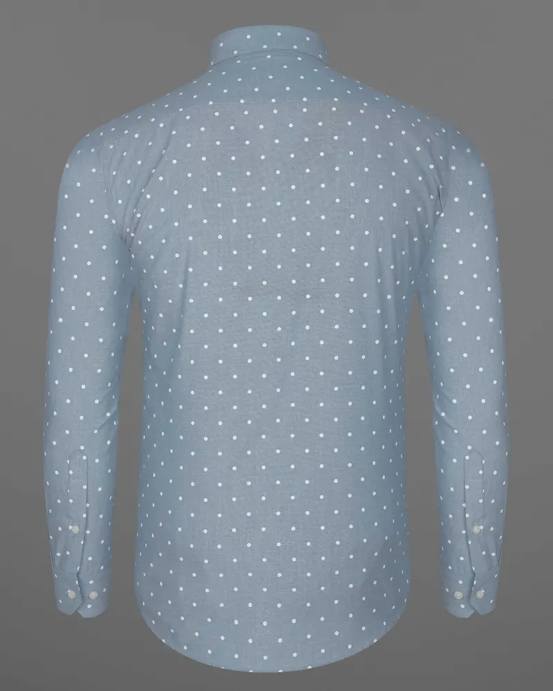 Cadet Gray Polka Dots Royal Oxford Shirt 6