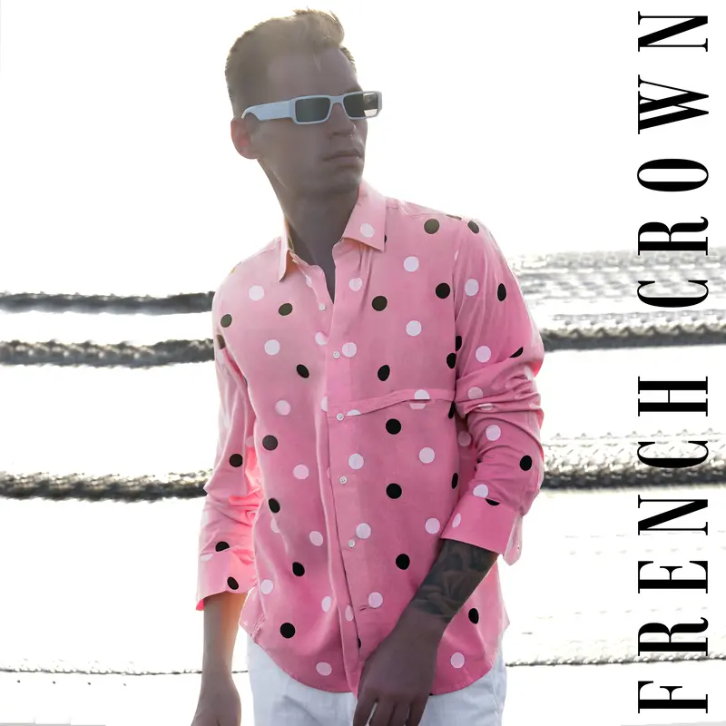 Cadillac Pink With Black And White Polka-Dots Premium Tencel Shirt 1