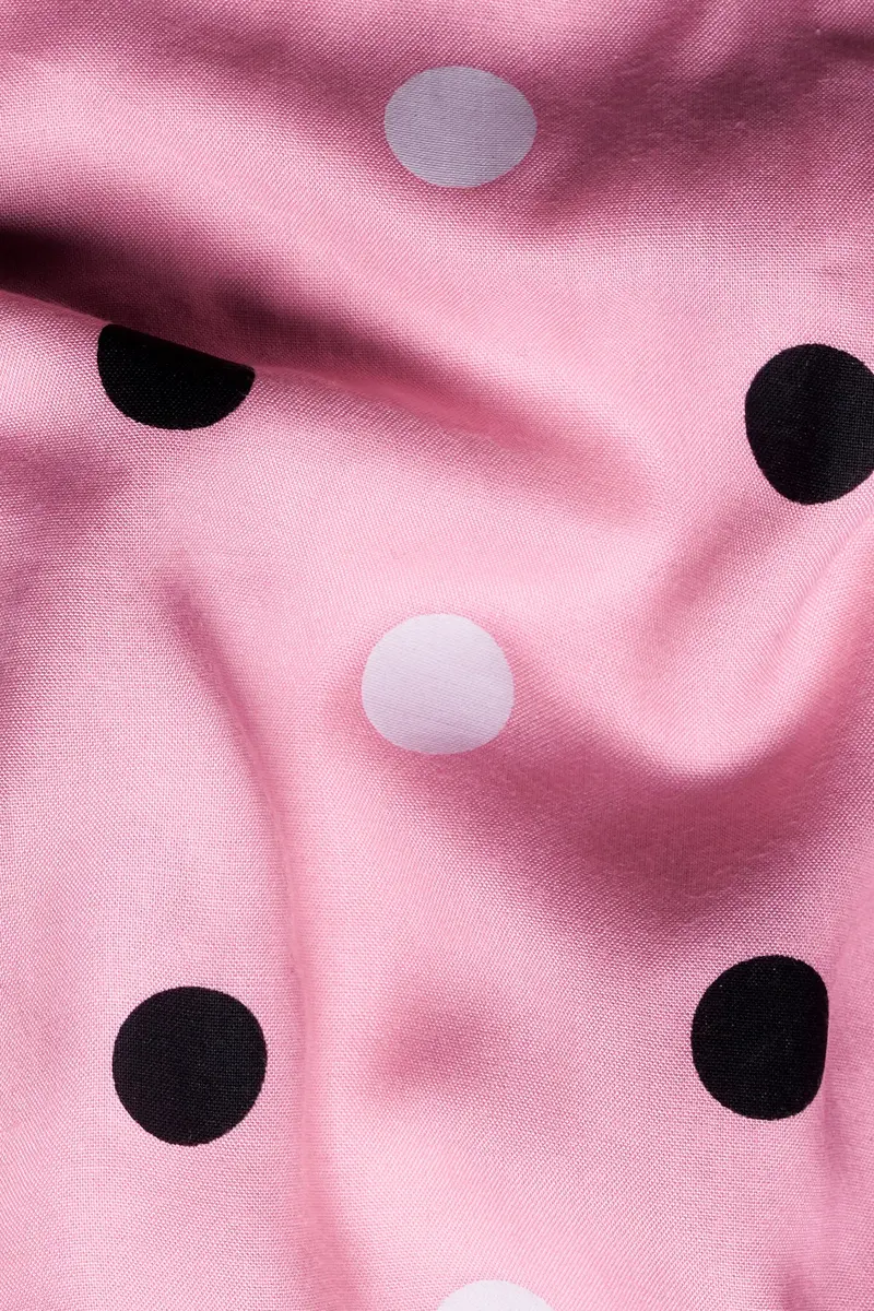 Cadillac Pink With Black And White Polka-Dots Premium Tencel Shirt 3