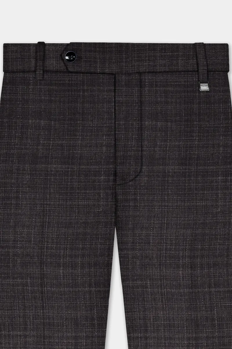 Cafénoir-Piano Brown Textured Wool Rich Single Breasted Slim Lapel Suit 12