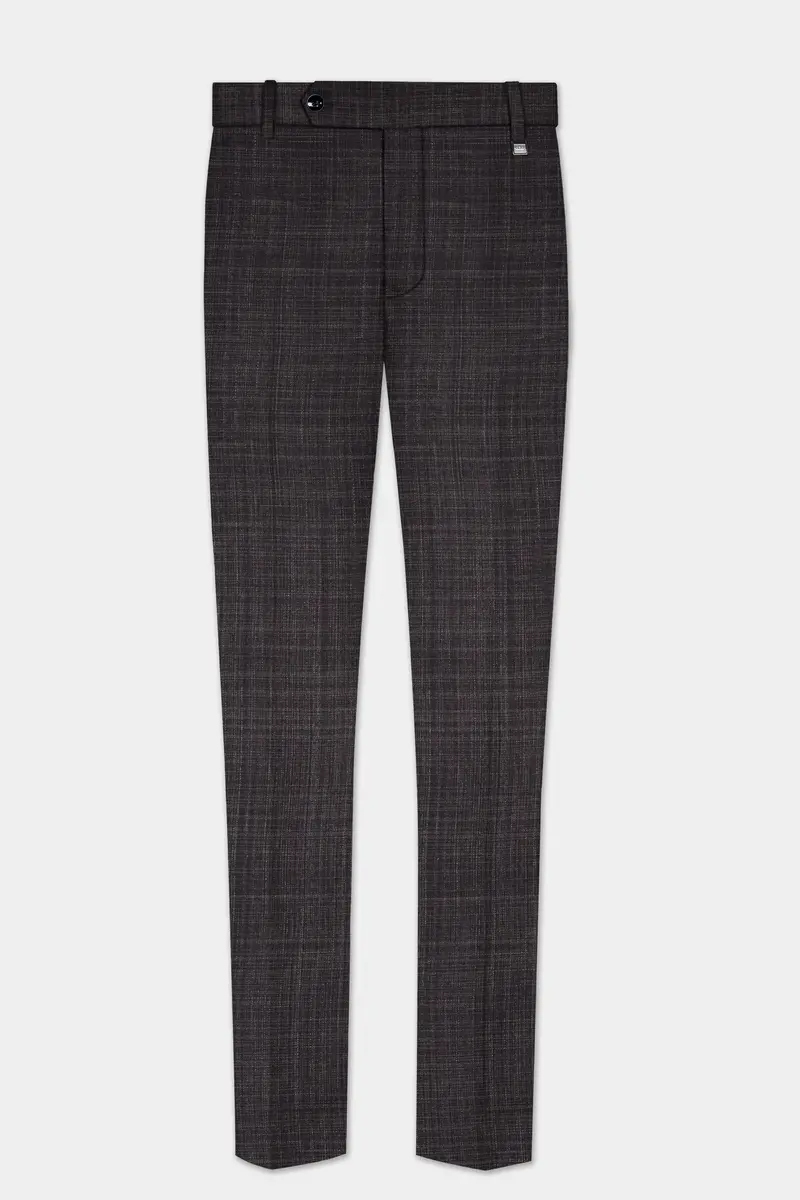 Cafénoir-Piano Brown Textured Wool Rich Single Breasted Slim Lapel Suit 13