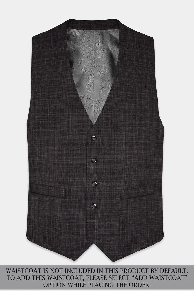 Cafénoir-Piano Brown Textured Wool Rich Single Breasted Slim Lapel Suit 16