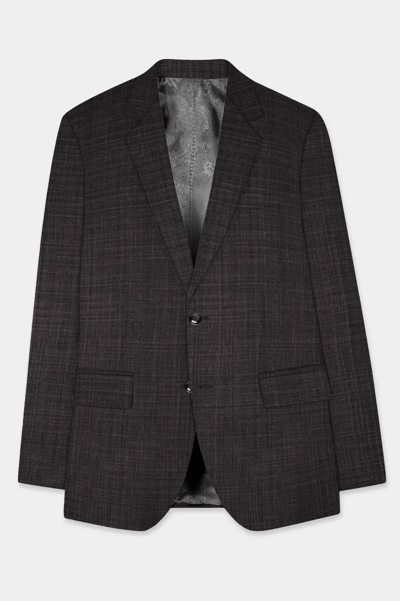 Cafénoir-Piano Brown Textured Wool Rich Single Breasted Slim Lapel Suit 8