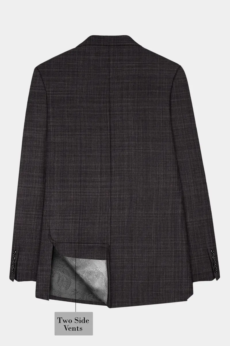 Cafénoir-Piano Brown Textured Wool Rich Single Breasted Slim Lapel Suit 9