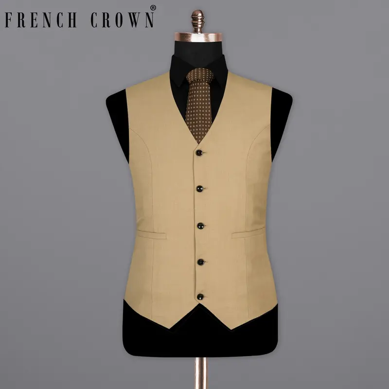 Calico Cream Wool Blend Waistcoat 1