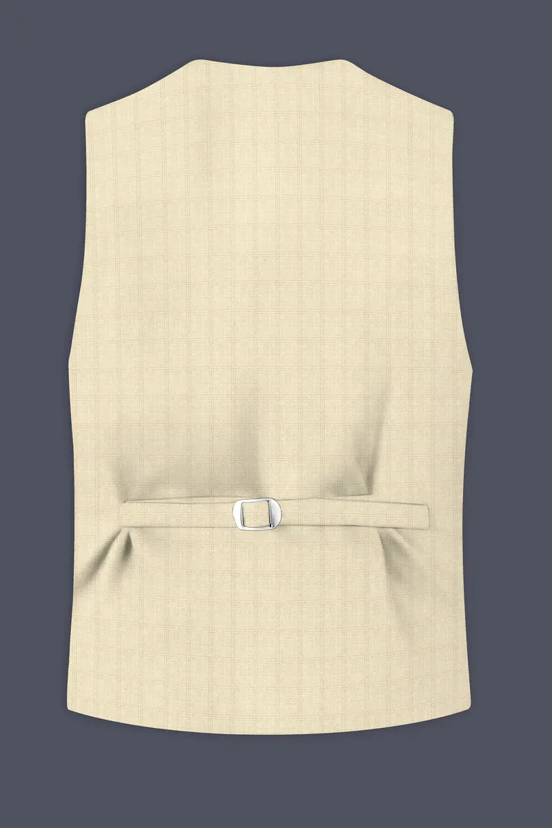 Calm Shell Brown Subtle Plaid Waistcoat 4