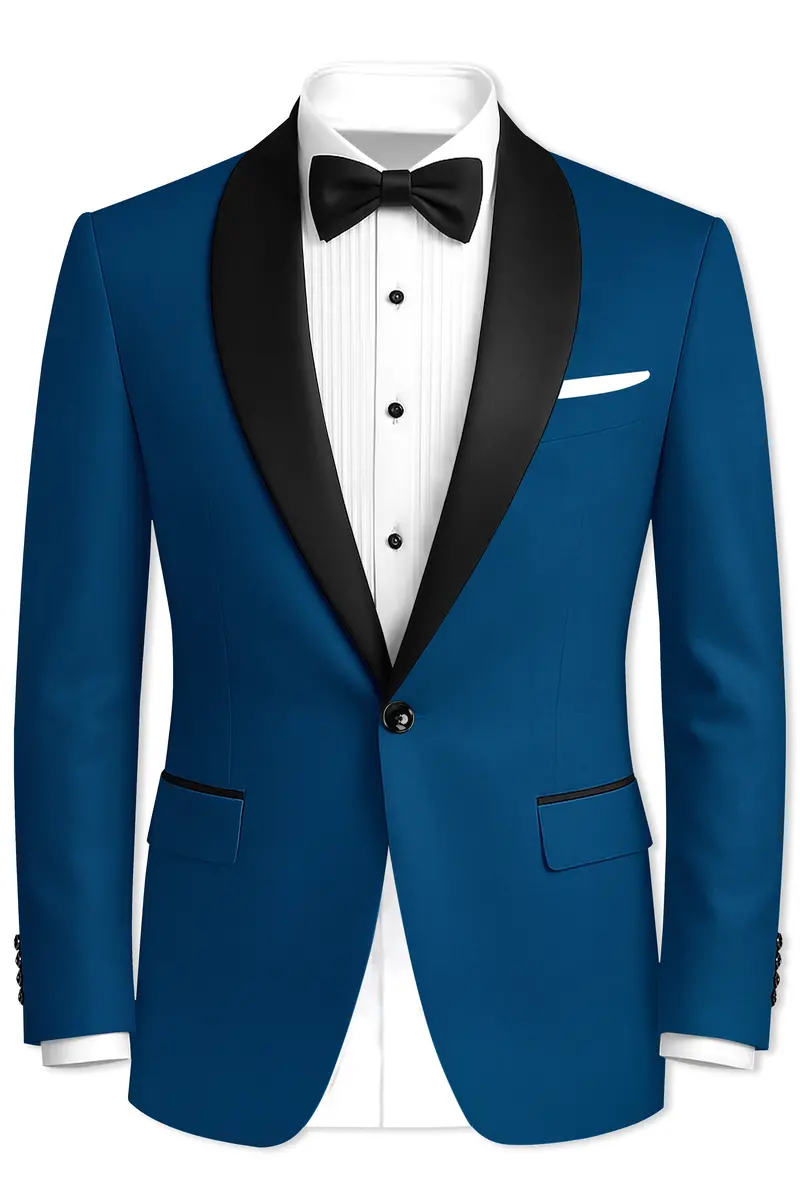 Calypso Blue Wool Rich Tuxedo Suit 10