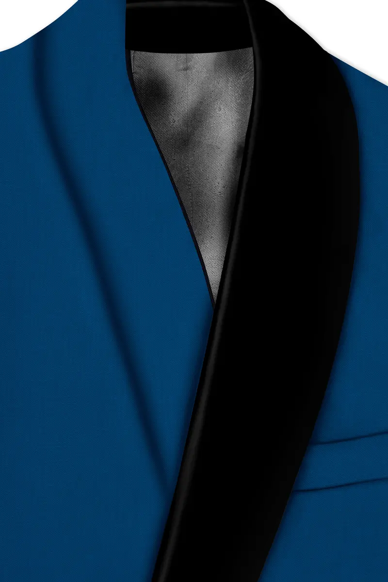 Calypso Blue Wool Rich Tuxedo Suit 6