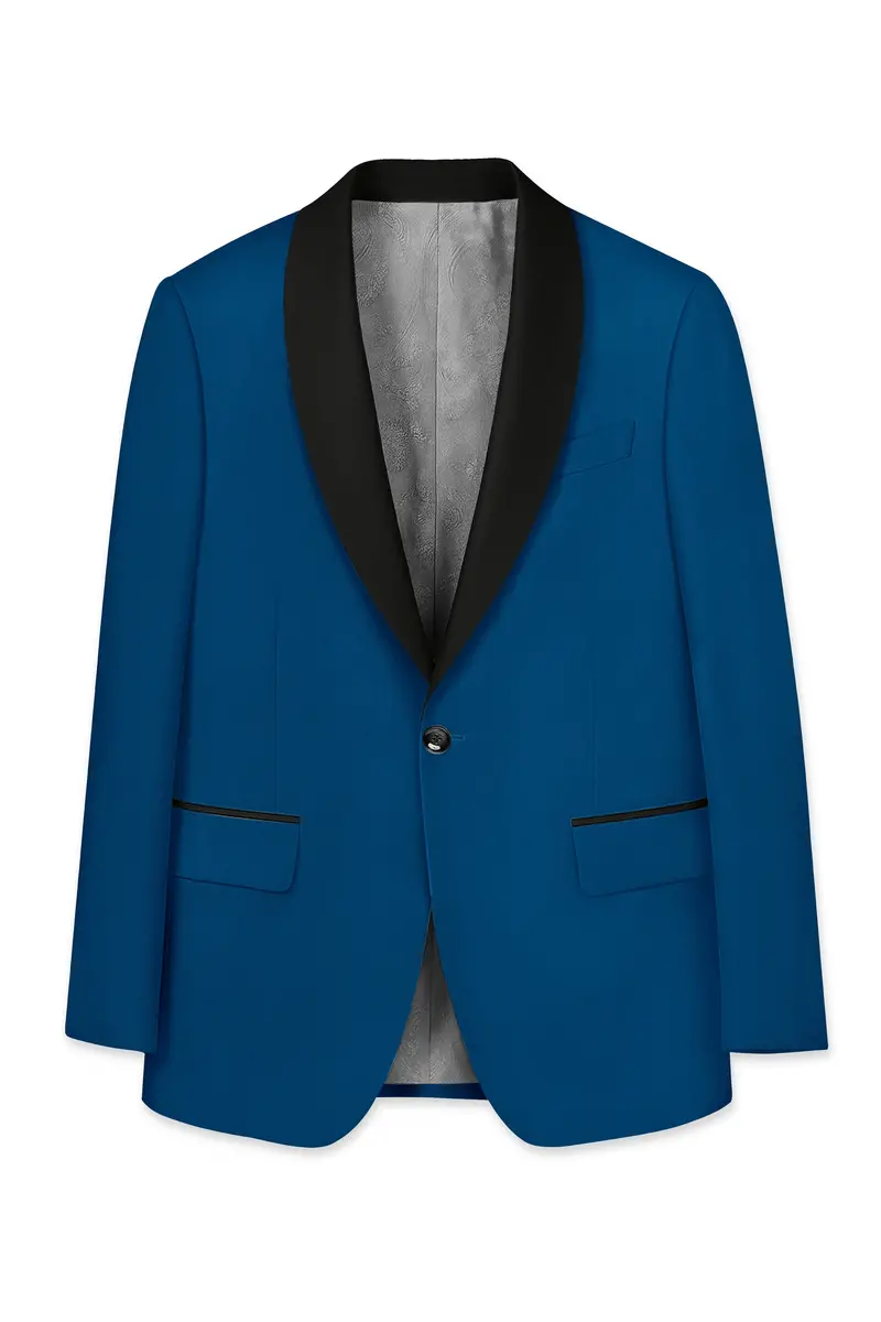 Calypso Blue Wool Rich Tuxedo Suit 8