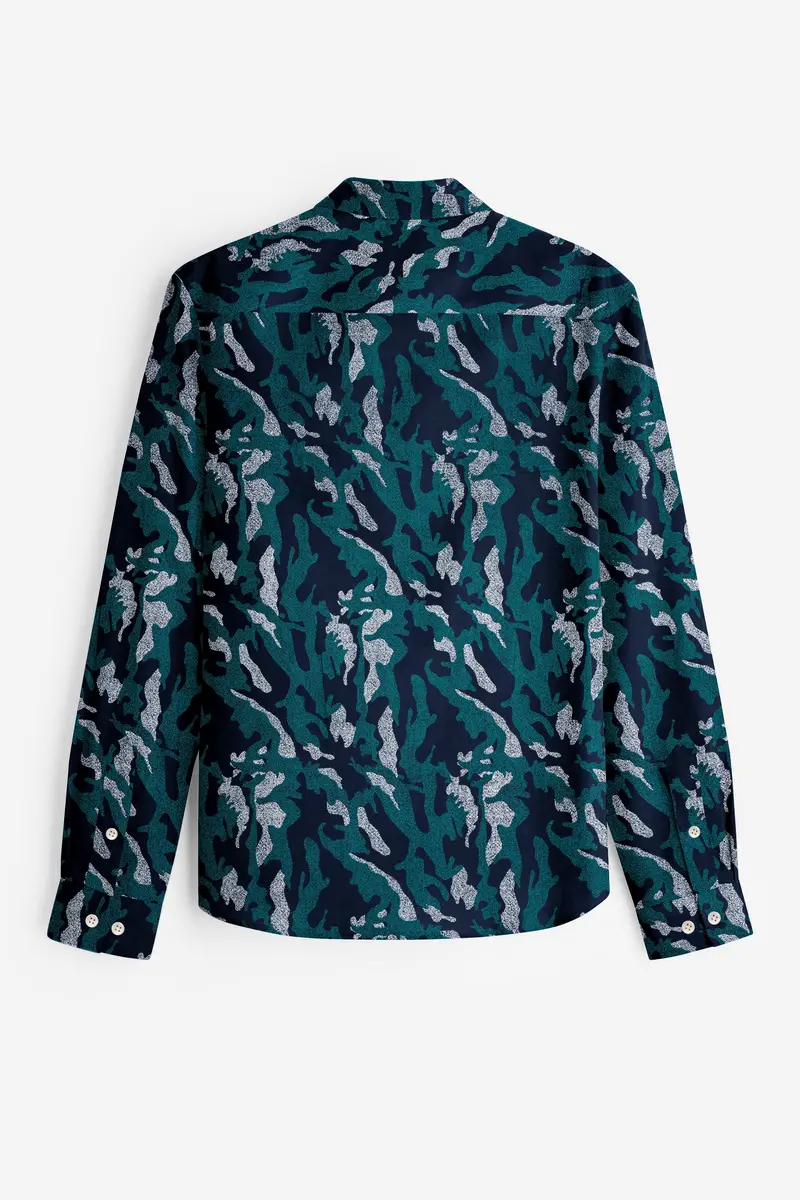 Calypso Green And Ebony Printed Camouflage Corduroy Shirt 5