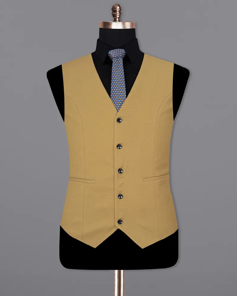 Camel Brown Textured Sports Waistcoat 2