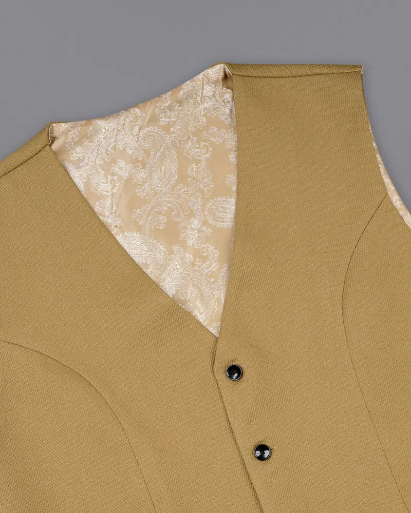Camel Brown Textured Sports Waistcoat 4