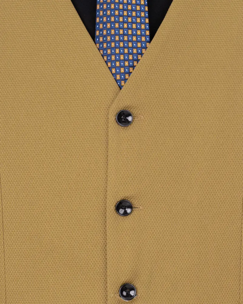 Camel Brown Textured Sports Waistcoat 5