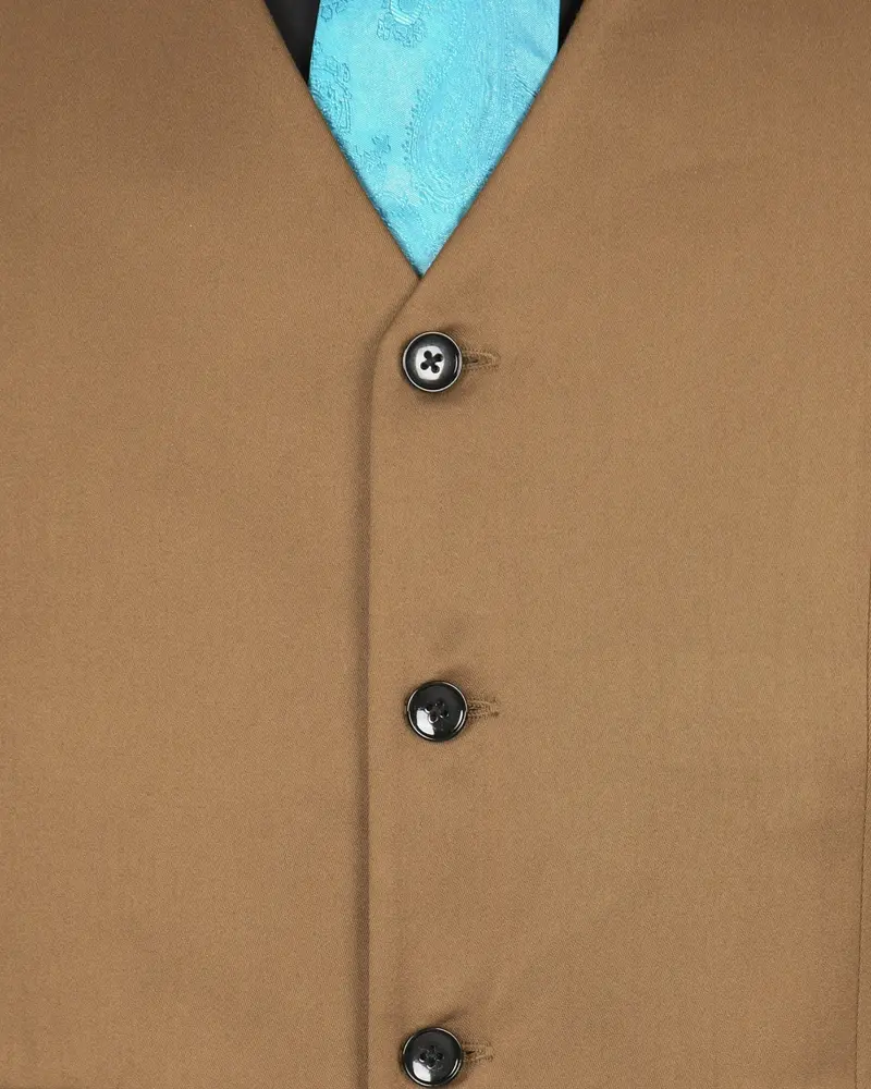 Camel Brown Wool Rich Waistcoat 5