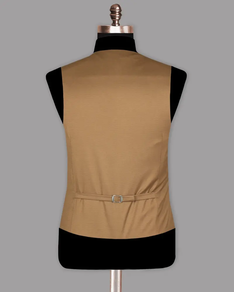 Camel Brown Wool Rich Waistcoat 6