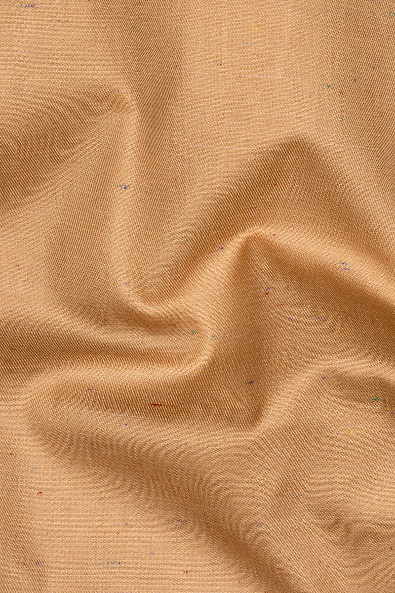 Camel Cream Chambray Giza Cotton Shirt 2
