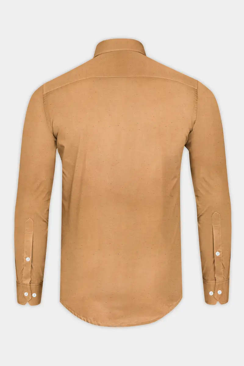 Camel Cream Chambray Giza Cotton Shirt 5