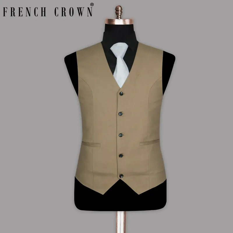 Camel Flannel Premium Cotton Waistcoat 1