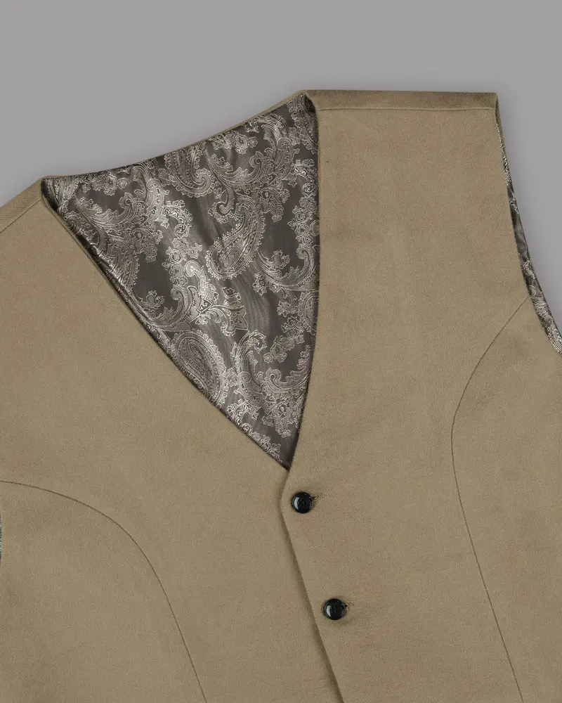 Camel Flannel Premium Cotton Waistcoat 4