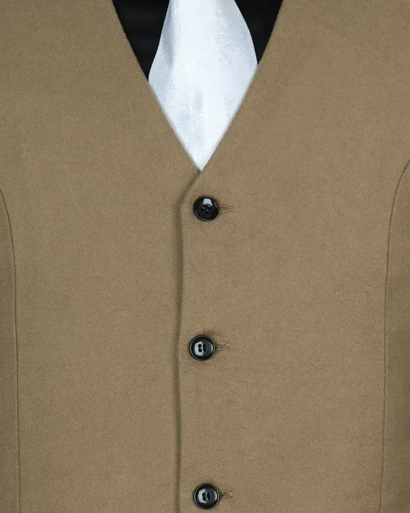 Camel Flannel Premium Cotton Waistcoat 5